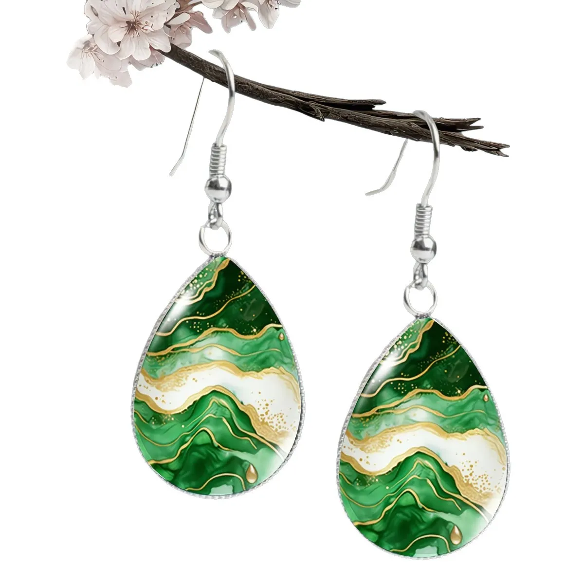 Fresh Floral Watercolor Earrings – Light Pink Artistic Dangle / Stud Earrings, Vintage Romantic Jewelry for Everyday & Vacation